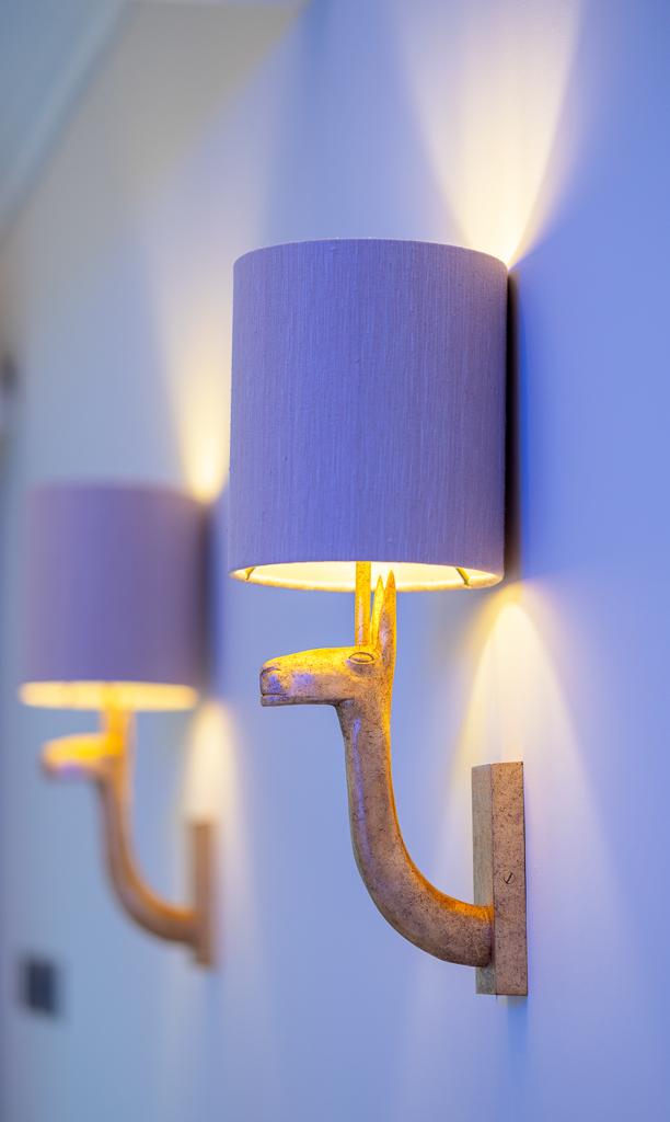 Bespoke children’s bedroom, finished with animal-shaped wall lights